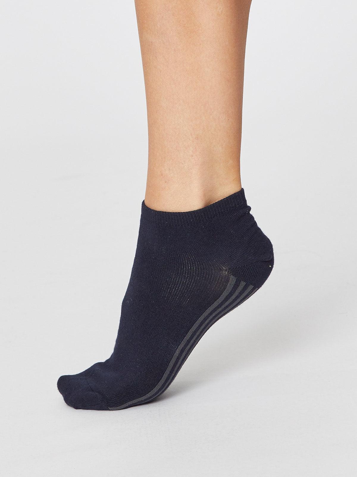 Solid Jane Trainer Socks - Navy